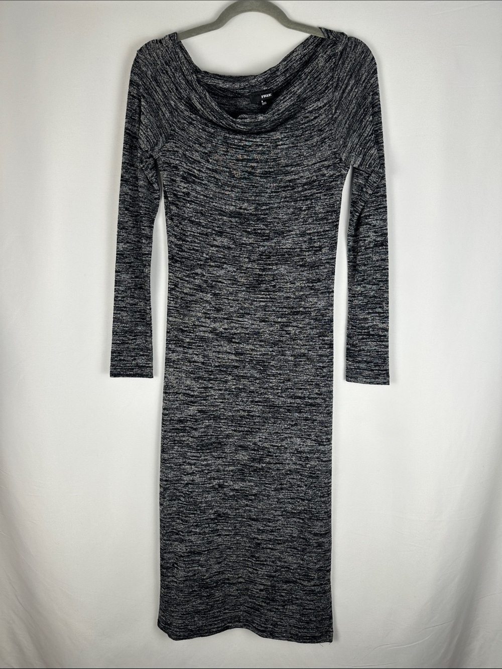 Wilfred Free Heather Grey Long Sleeve Body Con Maxi Dress